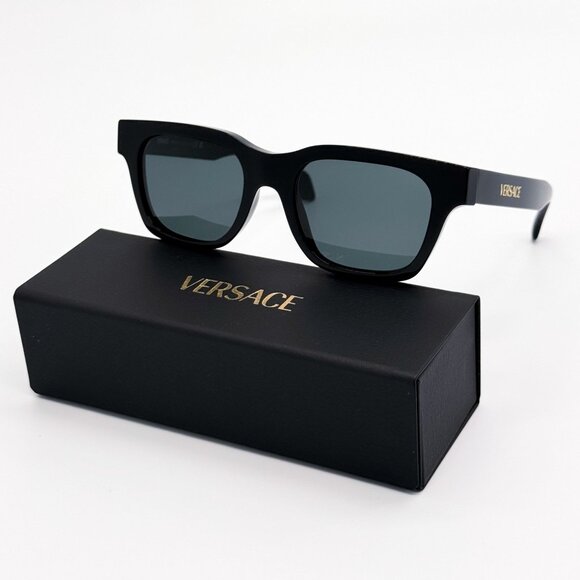 NEW VE4486 GB1/87 VERSACE SUNGLASSES UNISEX BLACK EYEWEAR MOD 4486 - Picture 1 of 9